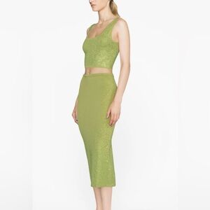 SOLD - House of Harlow 1960 Green 2 piece skirt set